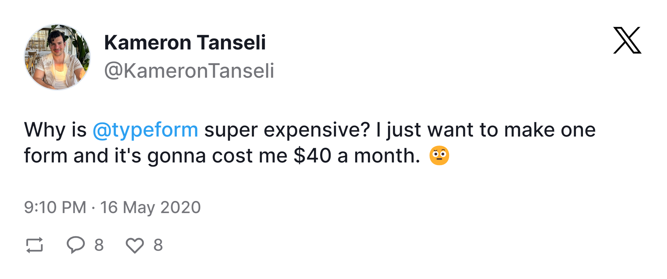 Tweet by @KameronTanseli